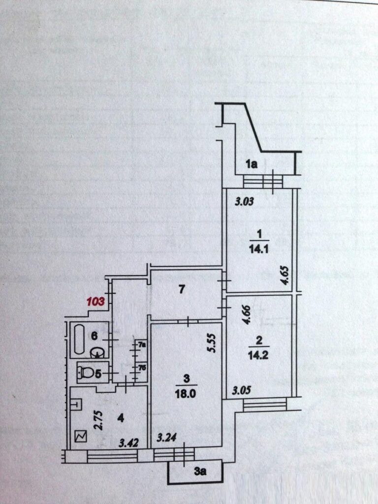 п-3 планировка с размерами 3 комнатной