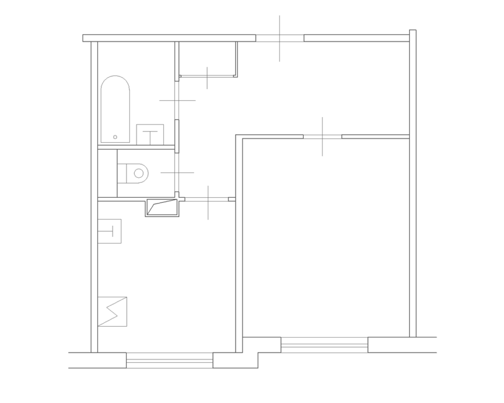 планировка однокомнатной квартиры П-3