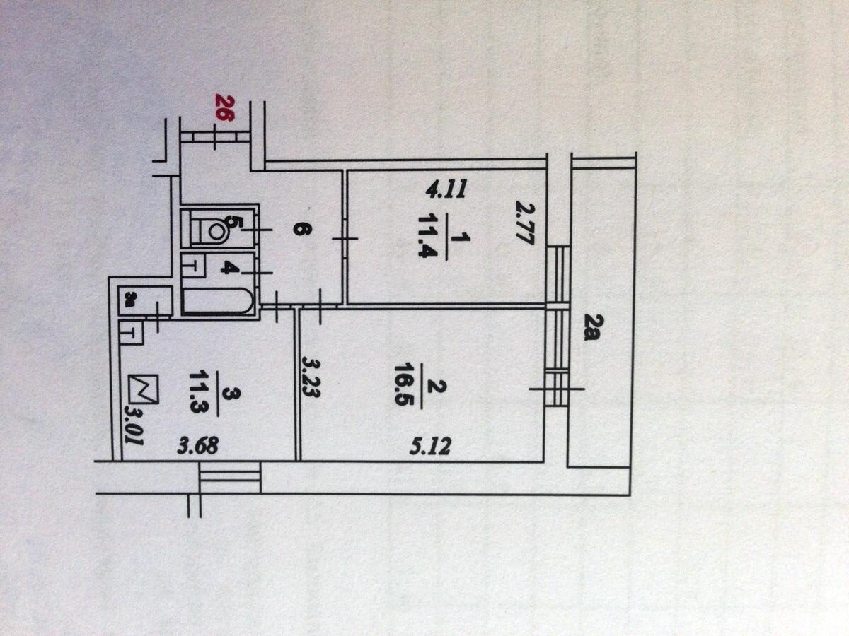 II-68 планировка с размерами двухкомнатной квартиры
