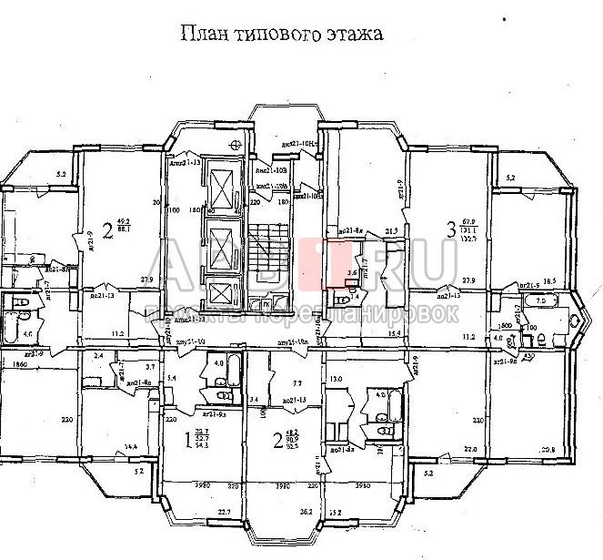 Планировка этажа П-44ТМ-25