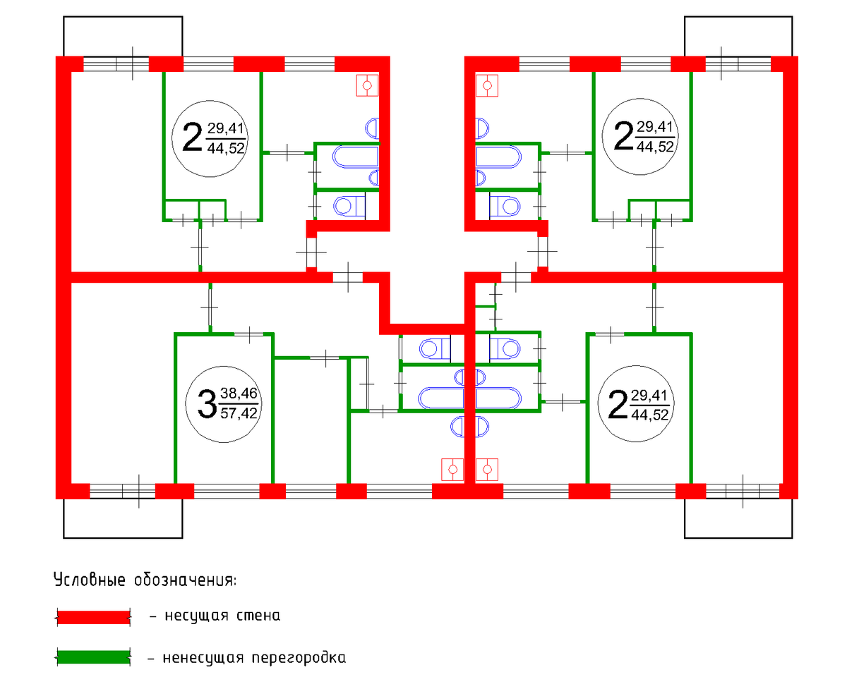 план секции панельного дома