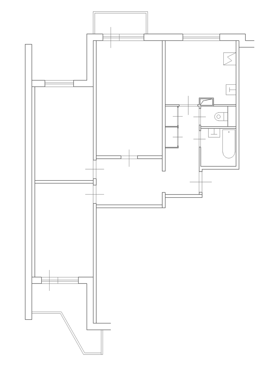 планировка трехкомнатной квартиры П-3