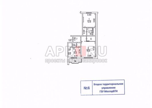 Перепланировка 2-комнатной квартиры в ЖК Розмарин